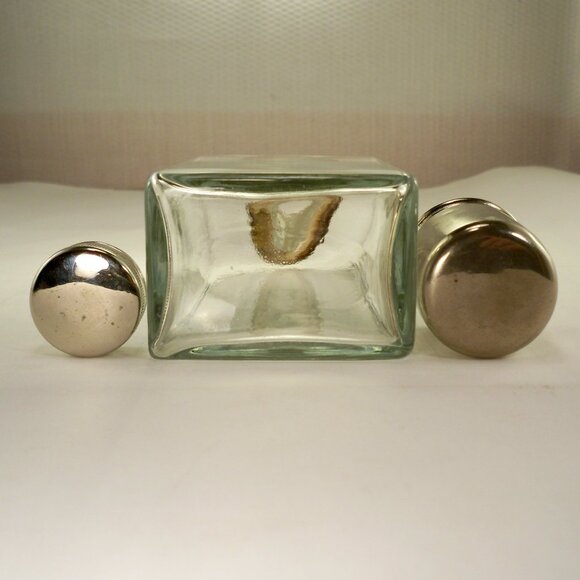 Vintage Travel Glass Square Flask 6.5" Tall - Picture 5 of 6